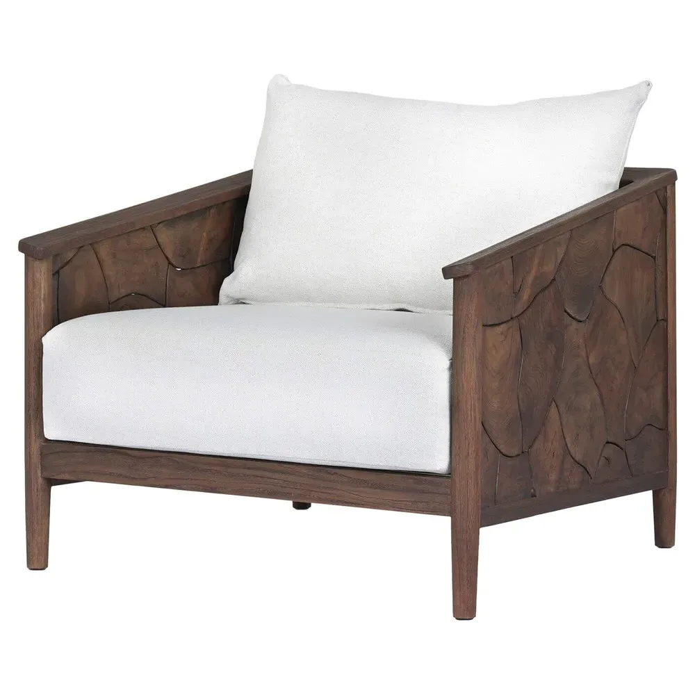 Nikolai Outdoor Lounge Arm Chair - Brown, Teak