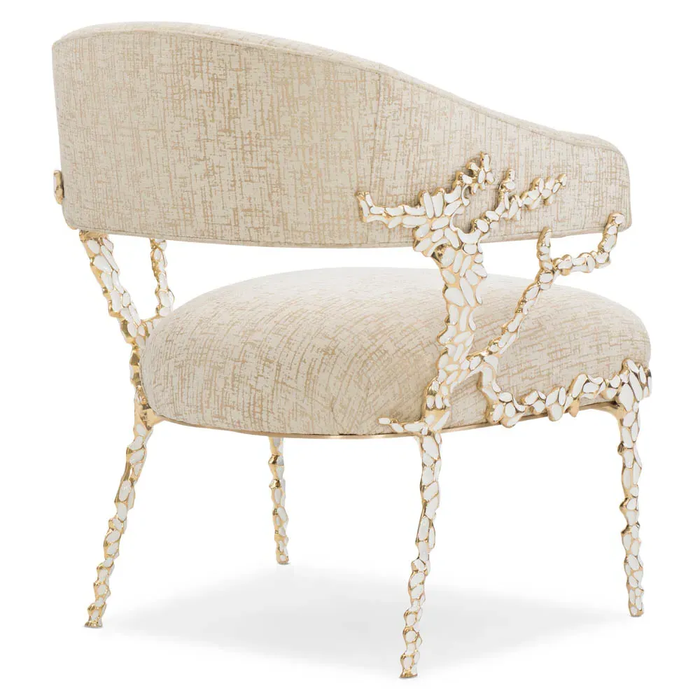 Nina Barrel Arm Chair - Beige, Performance Fabric