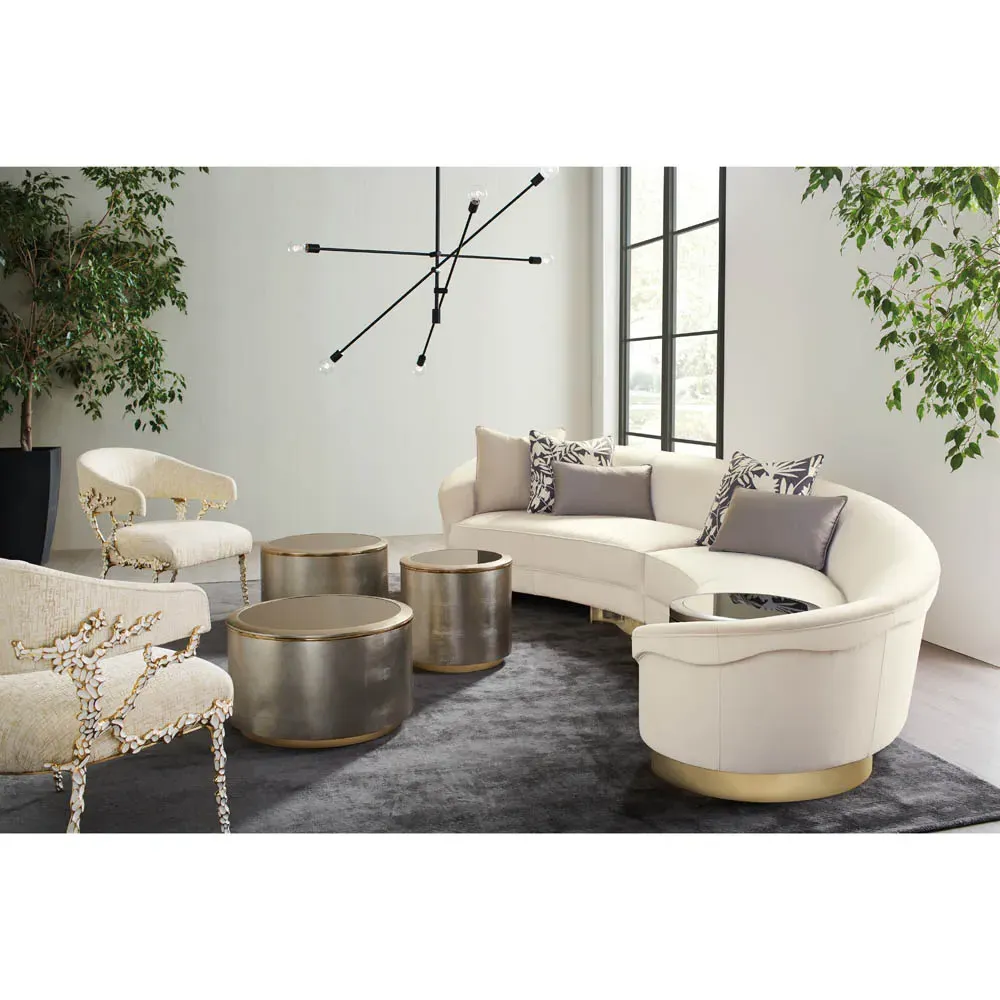 Nina Barrel Arm Chair - Beige, Performance Fabric