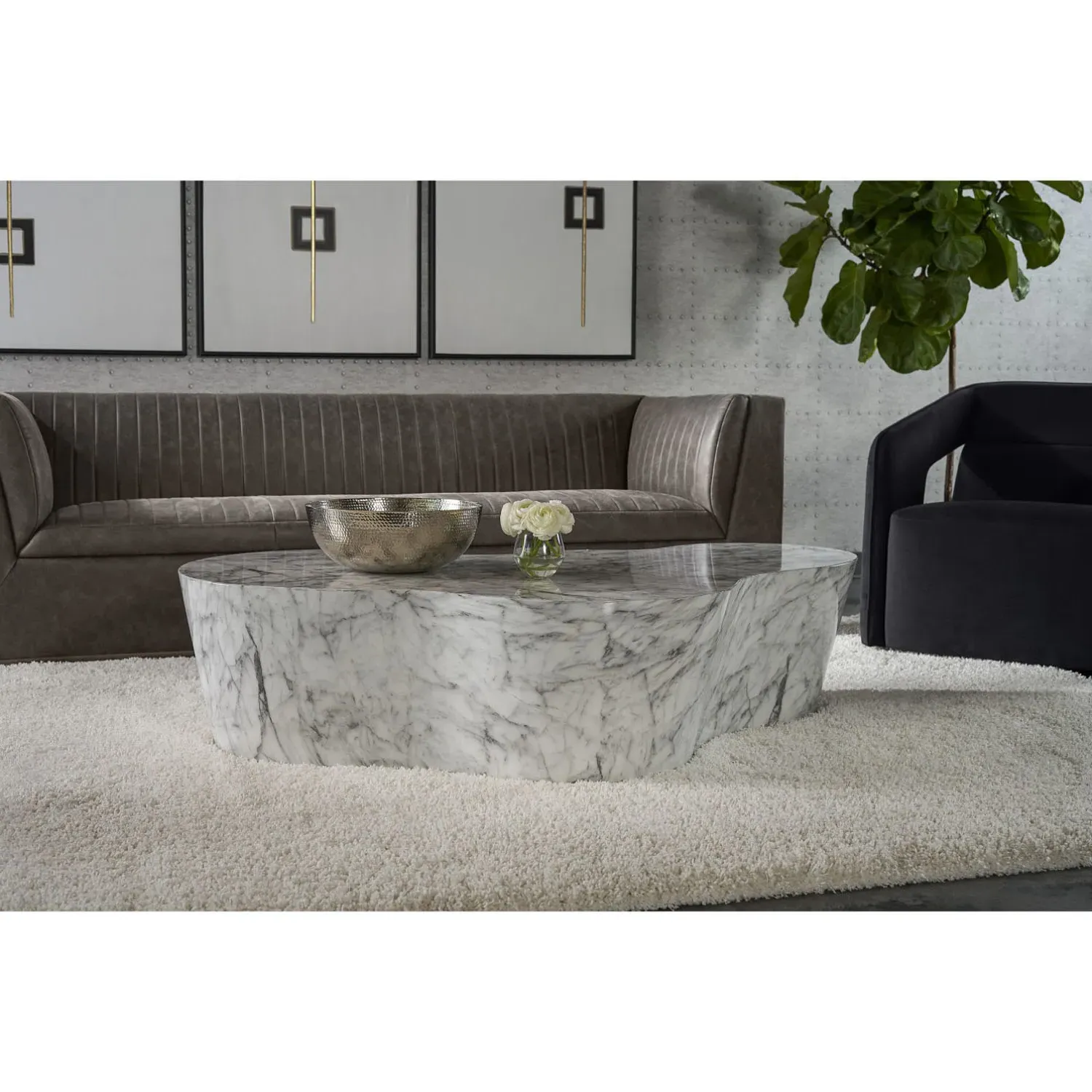 Nixon Rectangular Coffee Table - Grey, Concrete