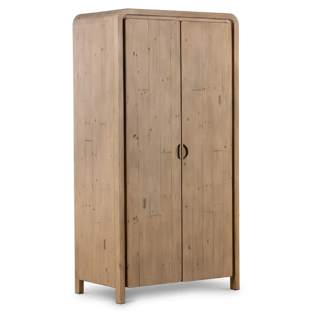 Noah 2 Door Wardrobe - Brown, Reclaimed Wood