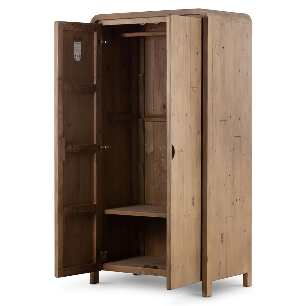 Noah 2 Door Wardrobe - Brown, Reclaimed Wood
