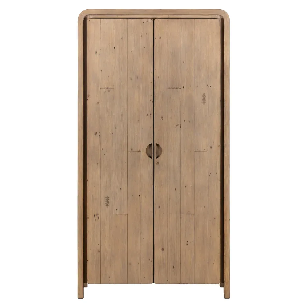 Noah 2 Door Wardrobe - Brown, Reclaimed Wood image
