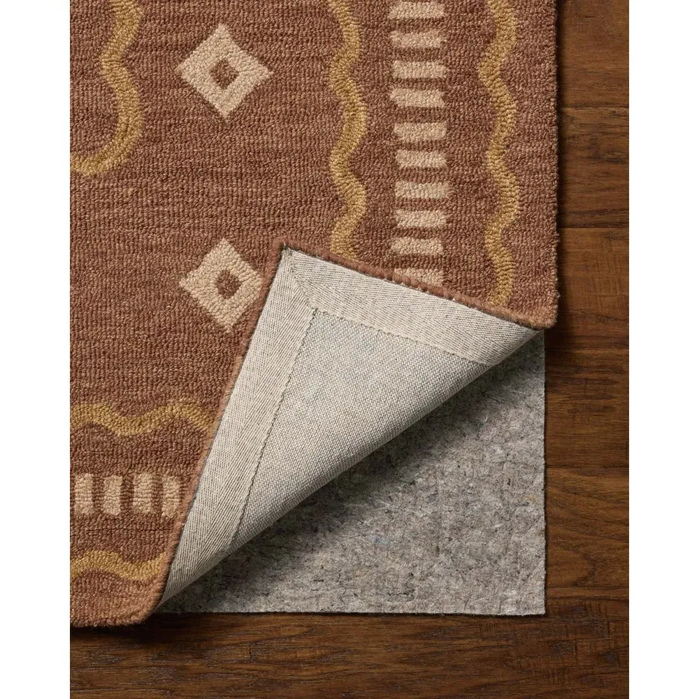 Noah Diamond Patterned Rug Sample - Terracotta, Wool