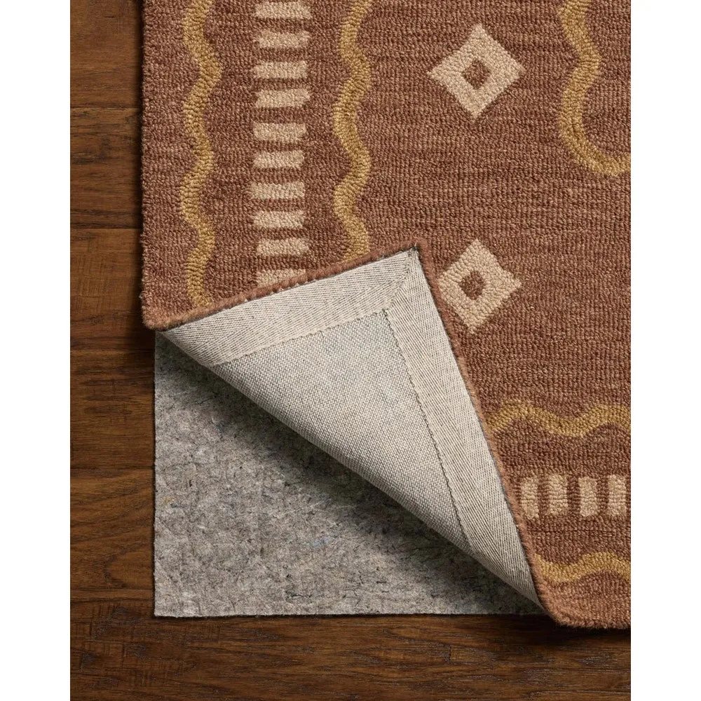 Noah Large Diamond Patterned Area Rug - Terracotta, Wool