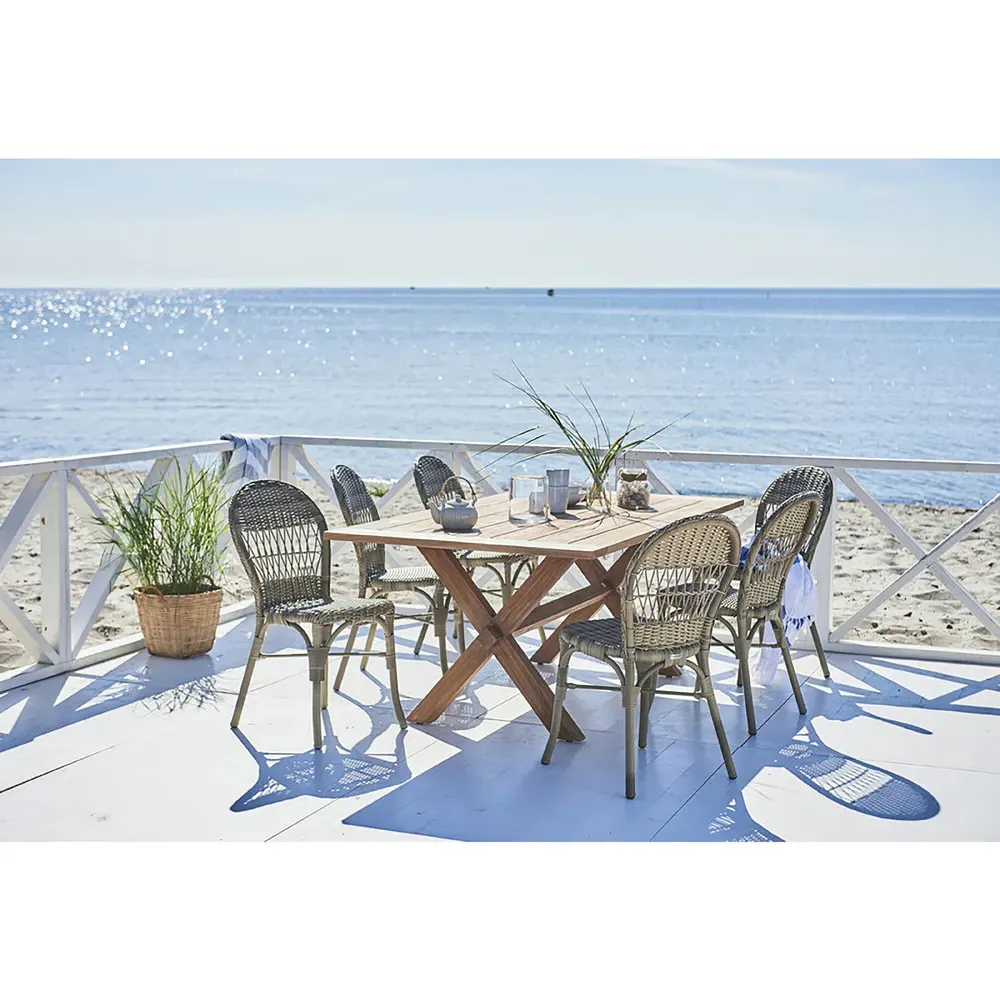 Noah Outdoor Dining Side Chair - Antique Brown, Faux Rattan