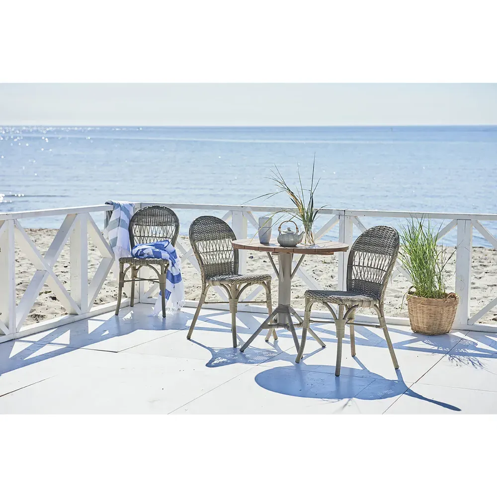 Noah Outdoor Dining Side Chair - Antique Brown, Faux Rattan