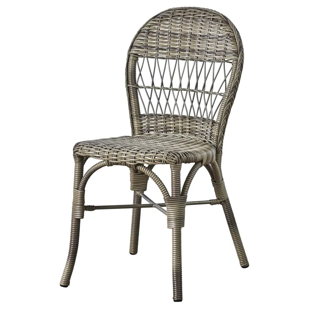 Noah Outdoor Dining Side Chair - Antique Brown, Faux Rattan image