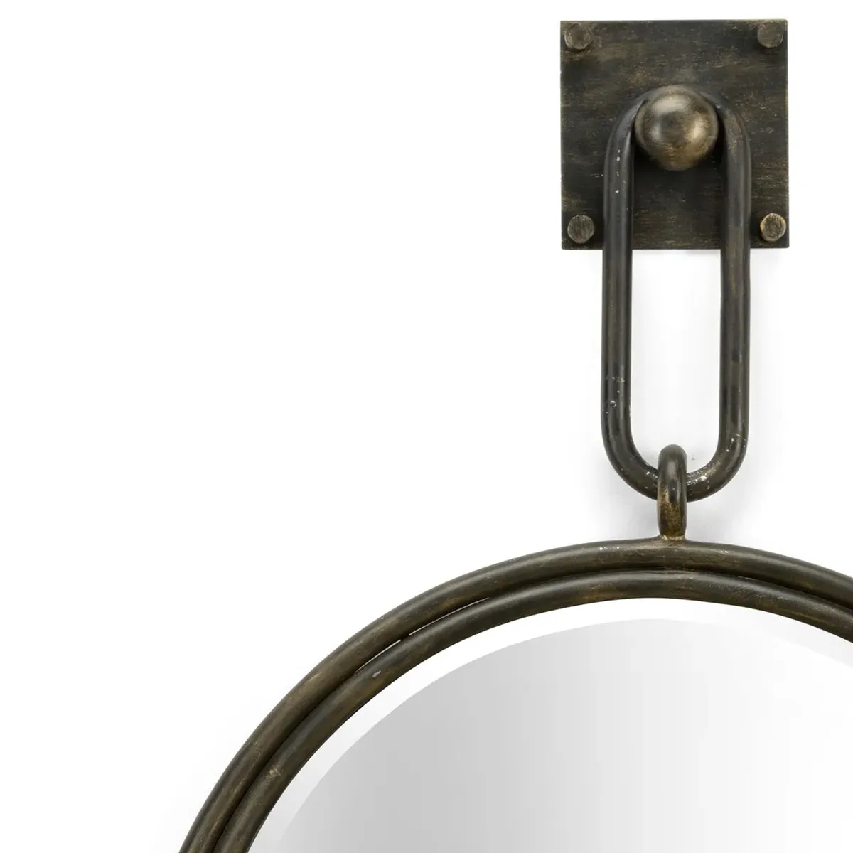 Noel Round Wall Mirror - Bronze, Iron