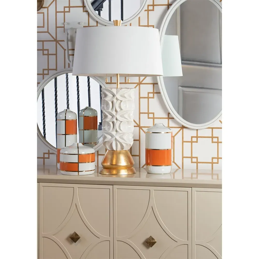 Noel Round Wall Mirror - White, Iron