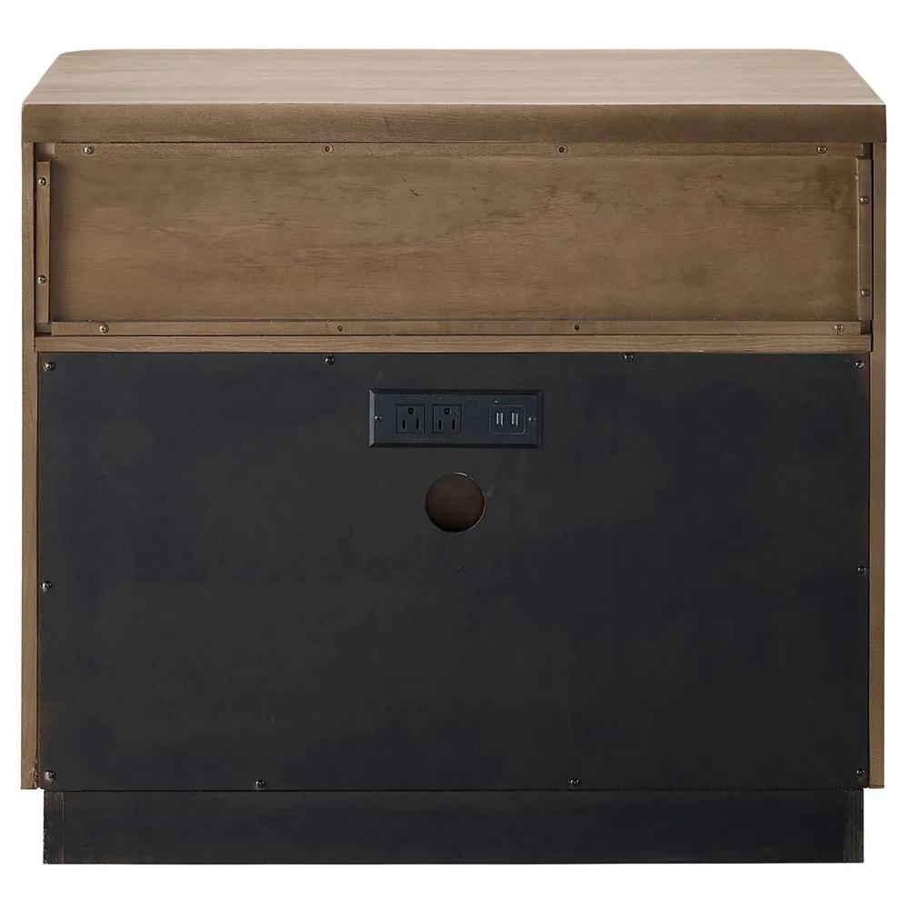 Noelle 2 Drawer Nightstand - Brown, Oak