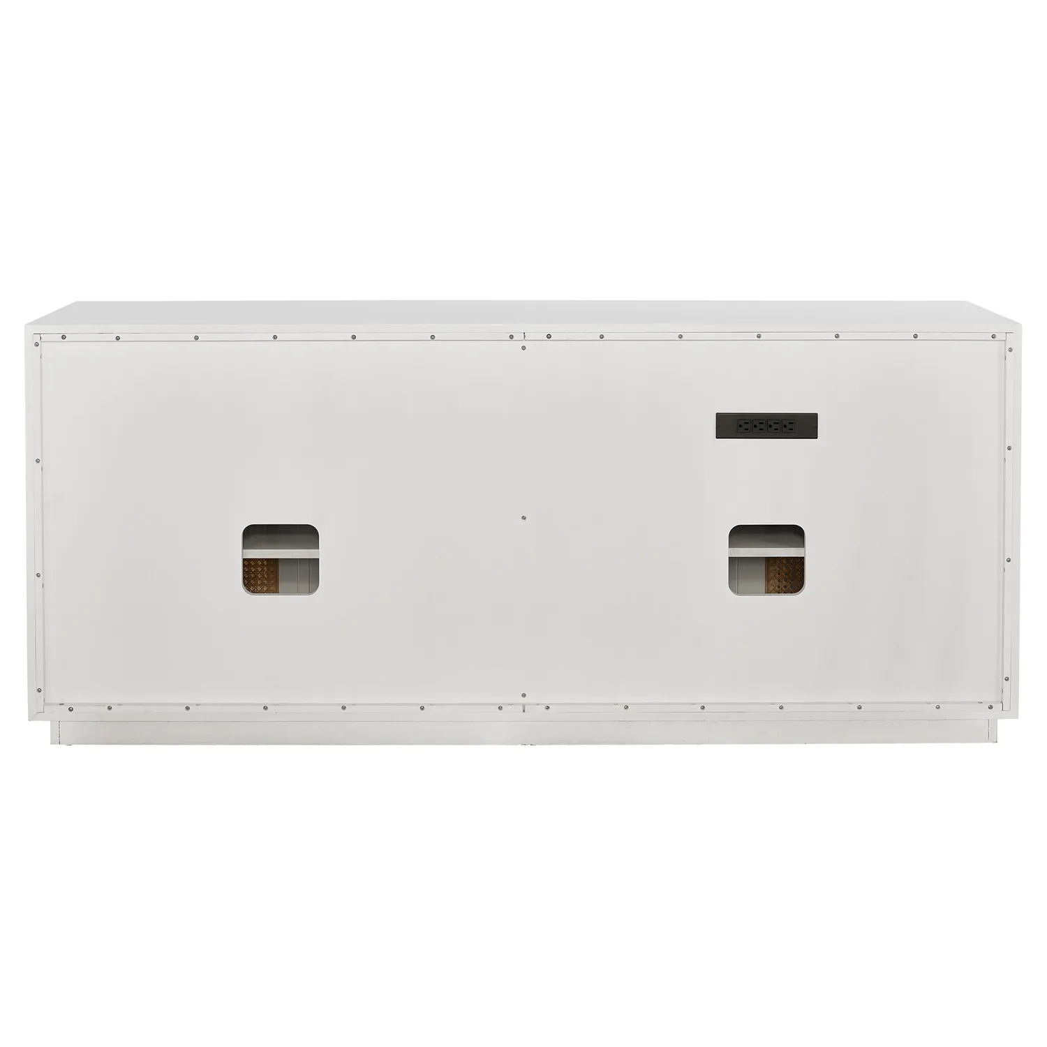 Noelle 4 Door Sideboard - White, Woven Cane