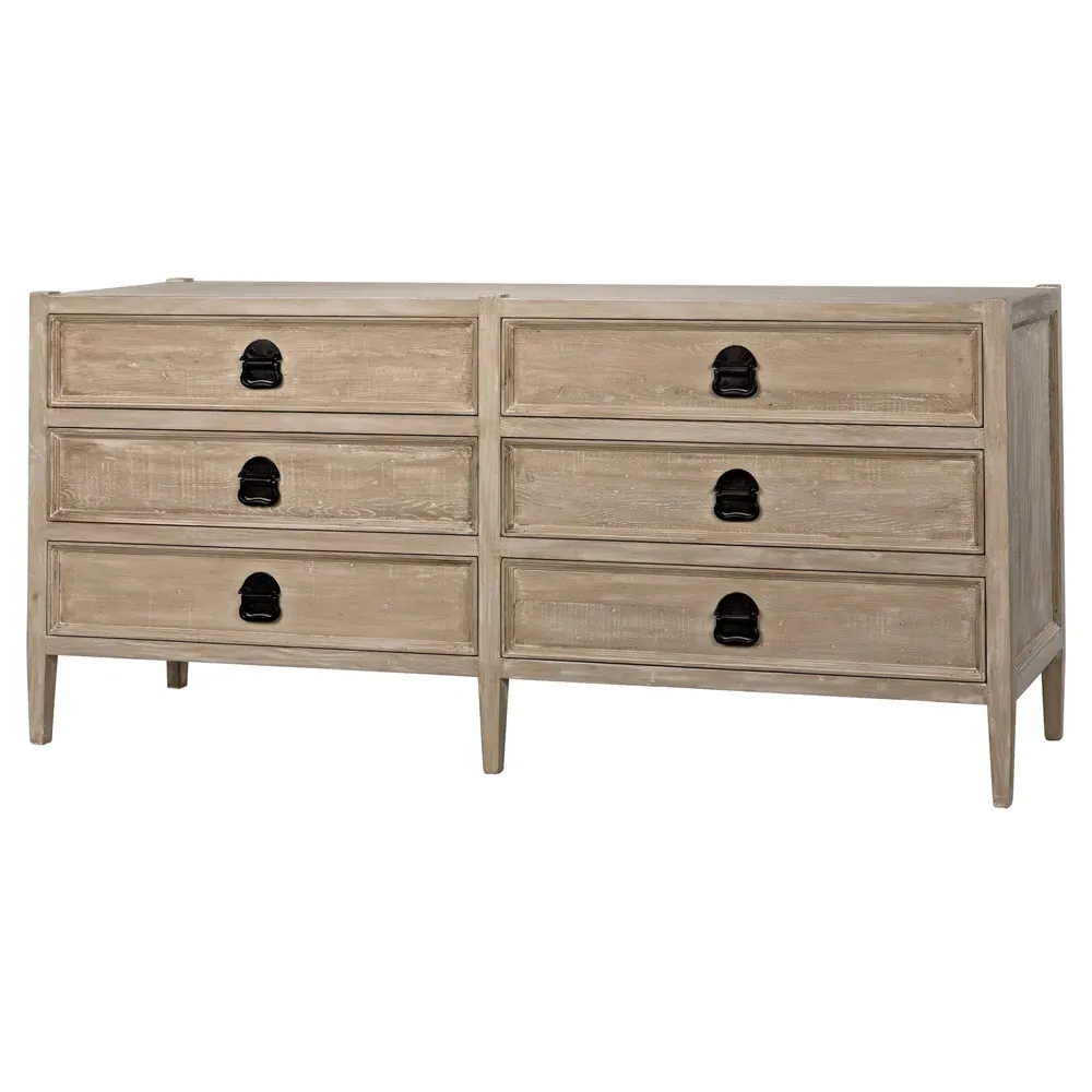 Noelle Double Dresser - Grey Washed, Reclaimed Wood
