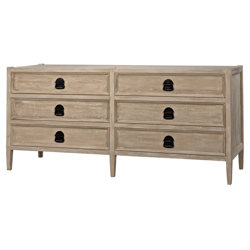 Noelle Double Dresser - Grey Washed, Reclaimed Wood