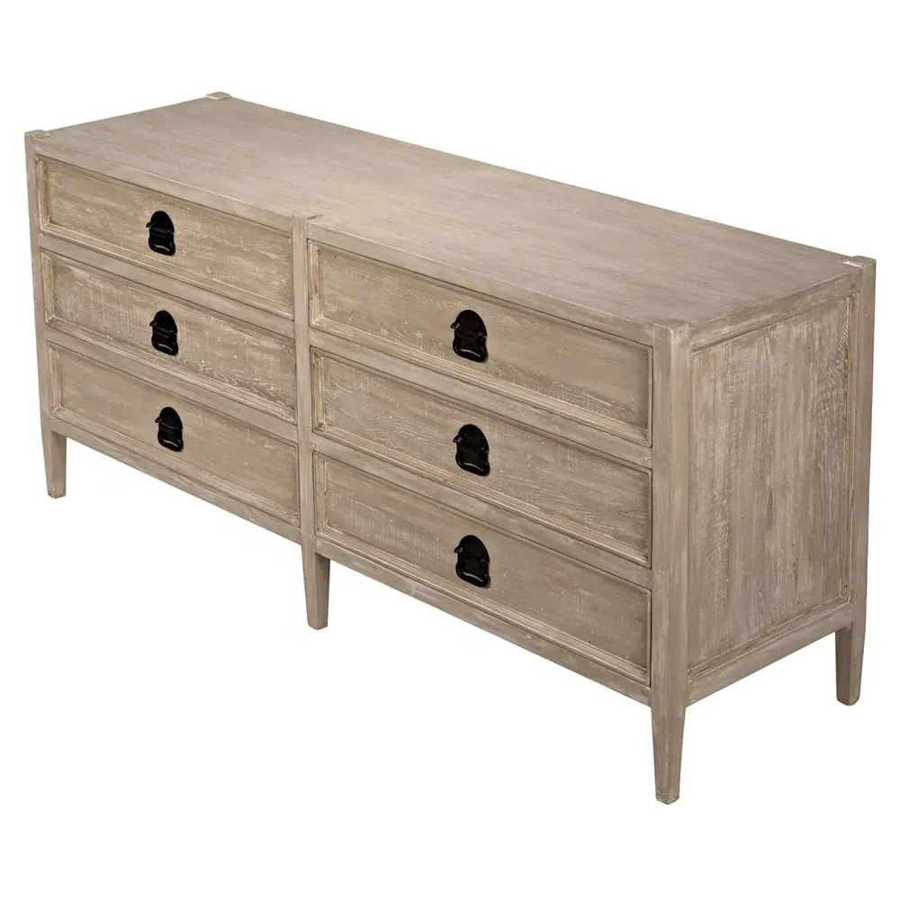 Noelle Double Dresser - Grey Washed, Reclaimed Wood