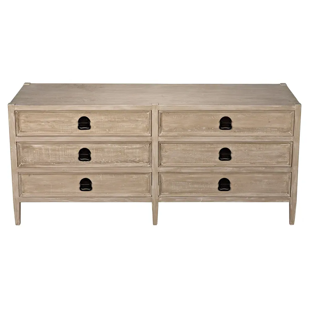 Noelle Double Dresser - Grey Washed, Reclaimed Wood
