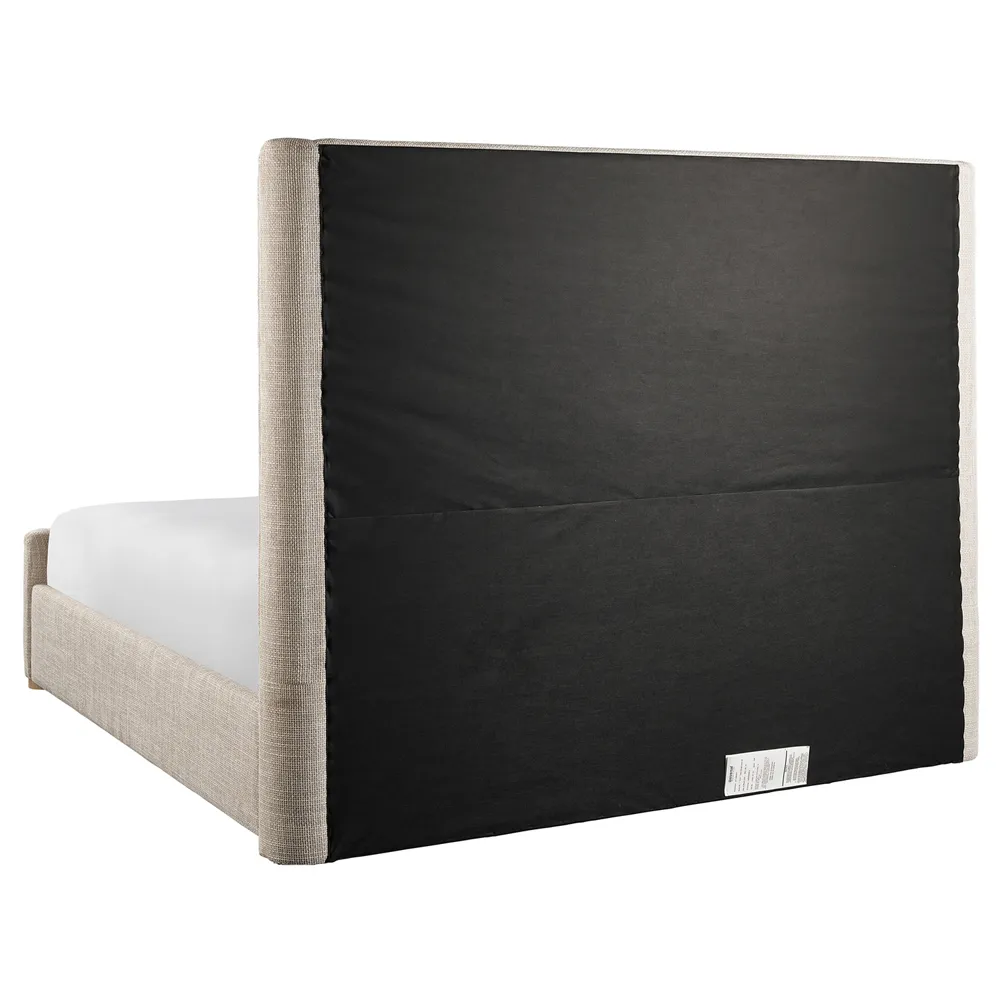 Noelle King Size Upholstered Bed Frame - Beige, Oak
