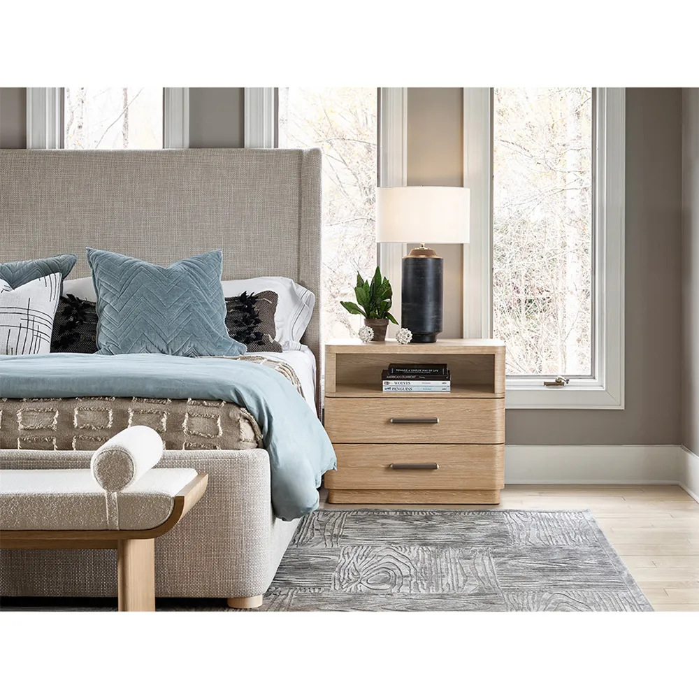 Noelle Upholstered Bedroom Bench - White, Oak