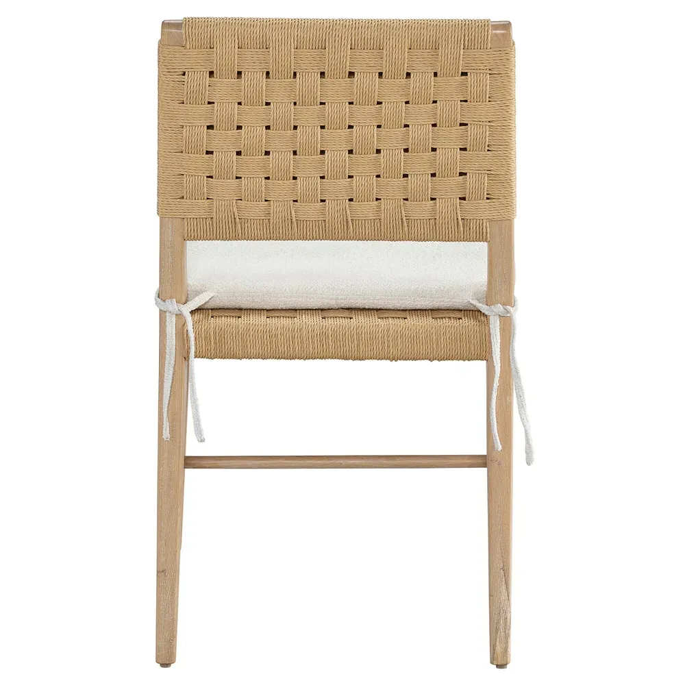 Noelle Upholstered Cane Side Chair Set of 2 - White, Oak