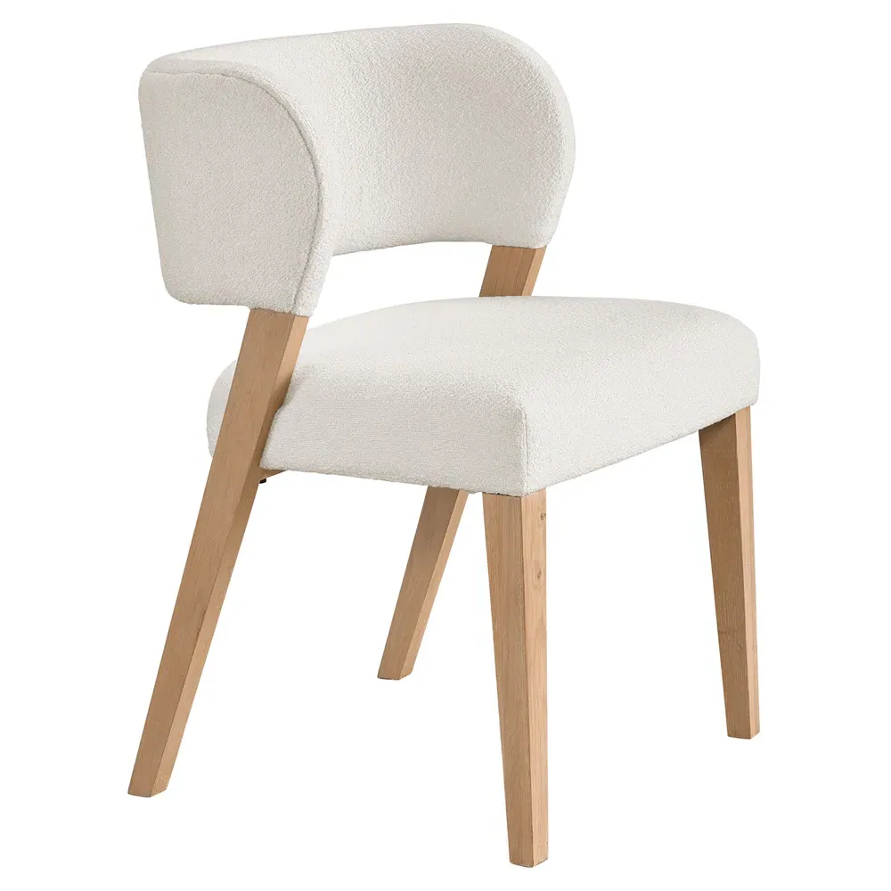 Noelle Upholstered Side Chair Set of 2 - White, Oak