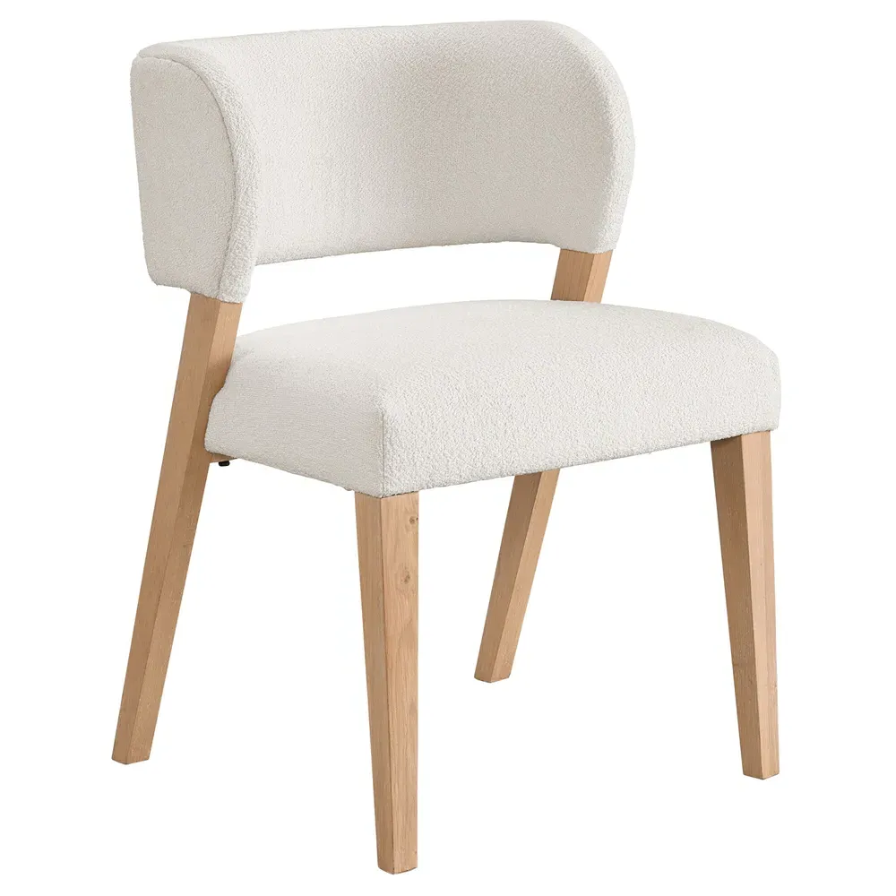 Noelle Upholstered Side Chair Set of 2 - White, Oak