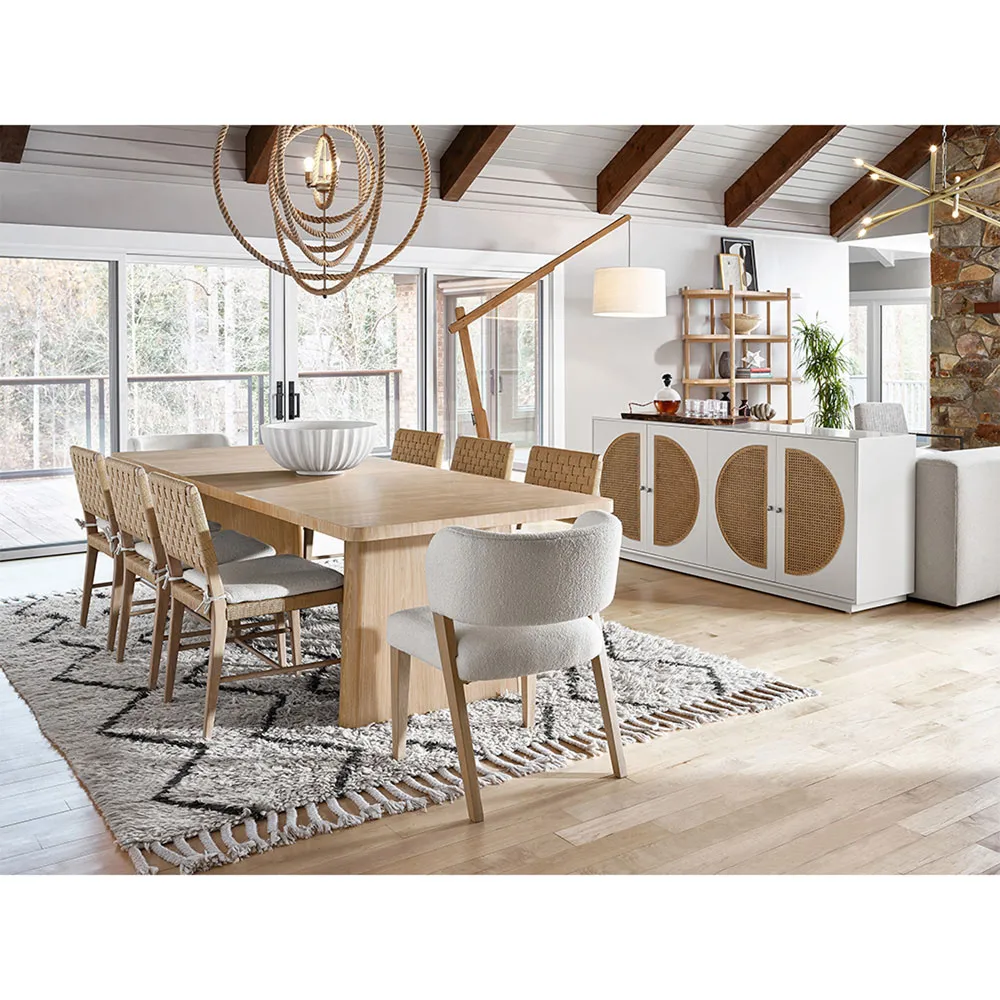 Noelle Upholstered Side Chair Set of 2 - White, Oak