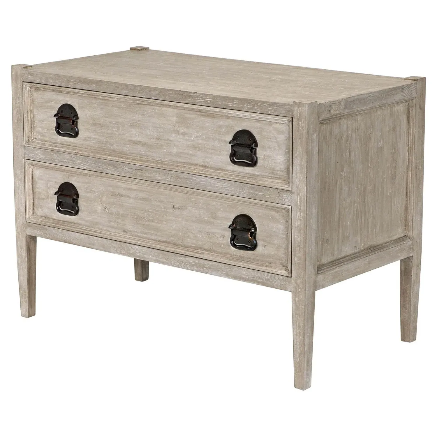 Noelle Wide Nightstand - Grey Washed, Reclaimed Wood