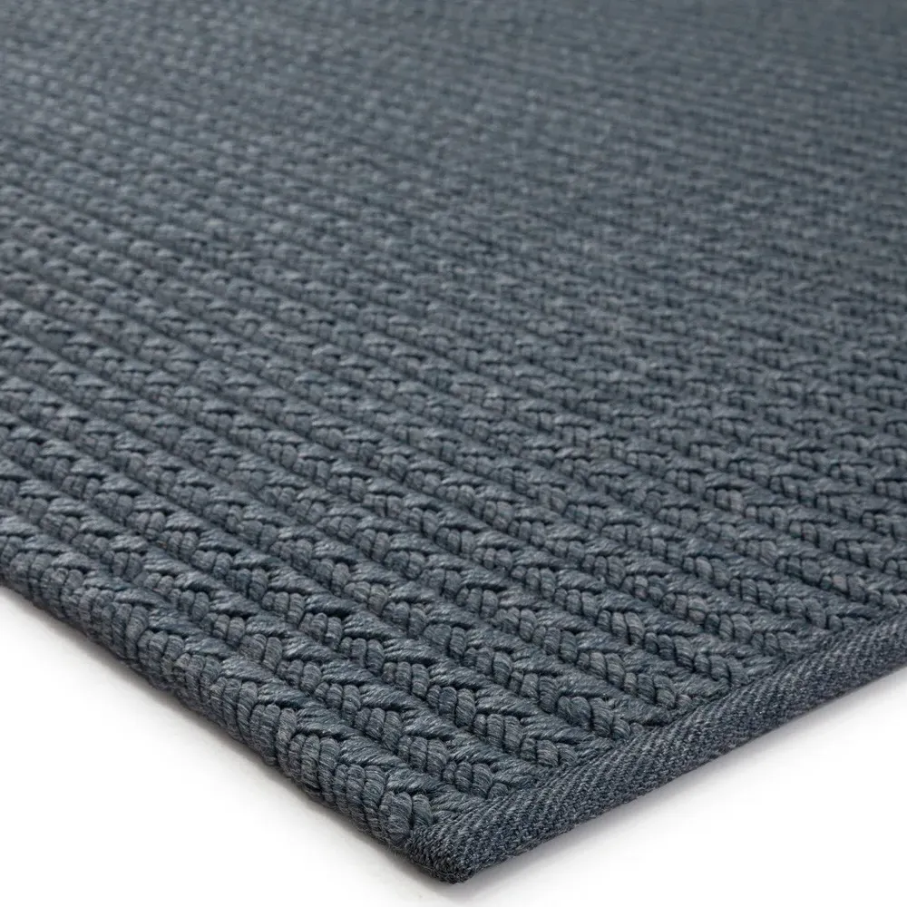 Noemi Braided Indoor Outdoor Rug Sample - Blue, Polypropylene