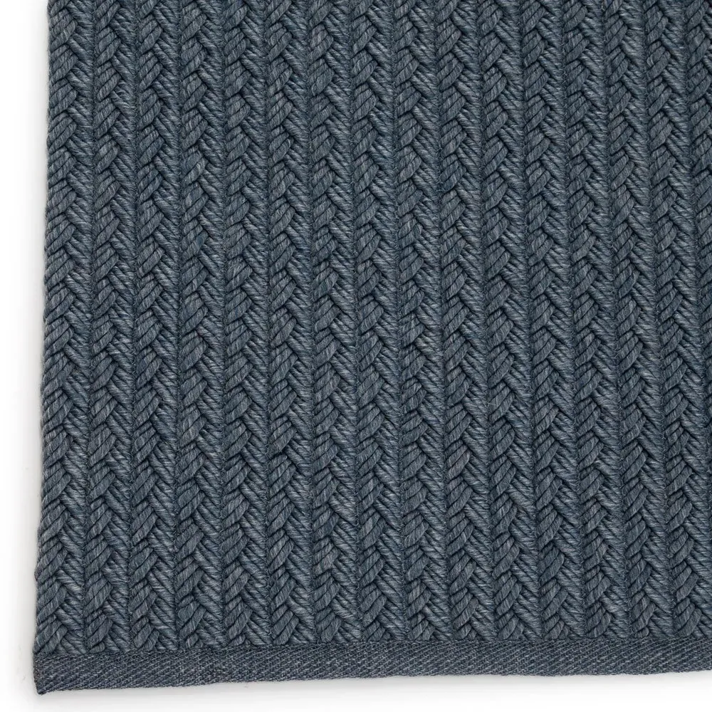 Noemi Braided Indoor Outdoor Rug Sample - Blue, Polypropylene