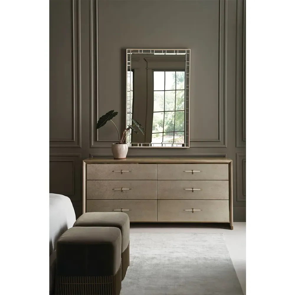 Noemi Square Ottoman - Green, Mohair