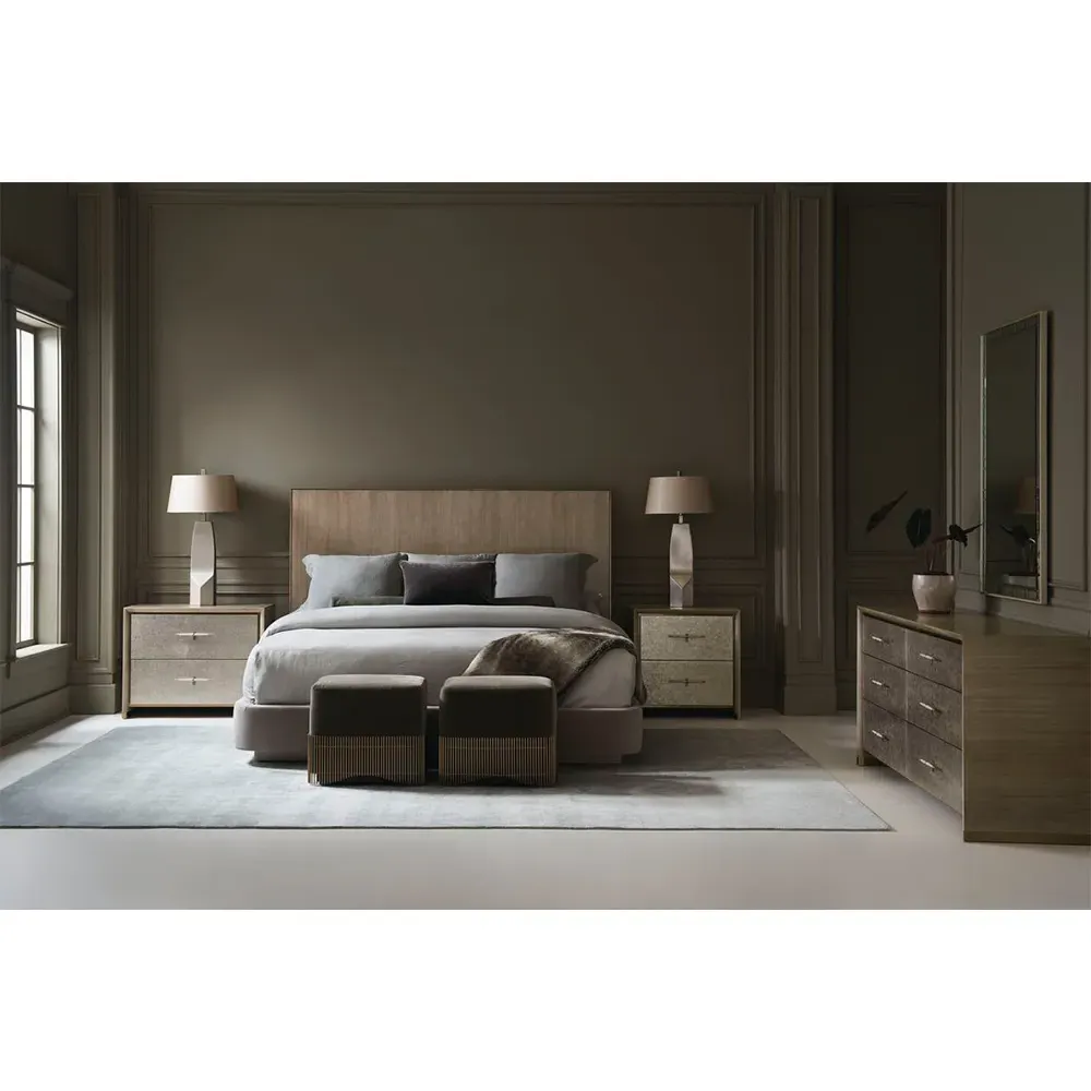 Noemi Square Ottoman - Green, Mohair