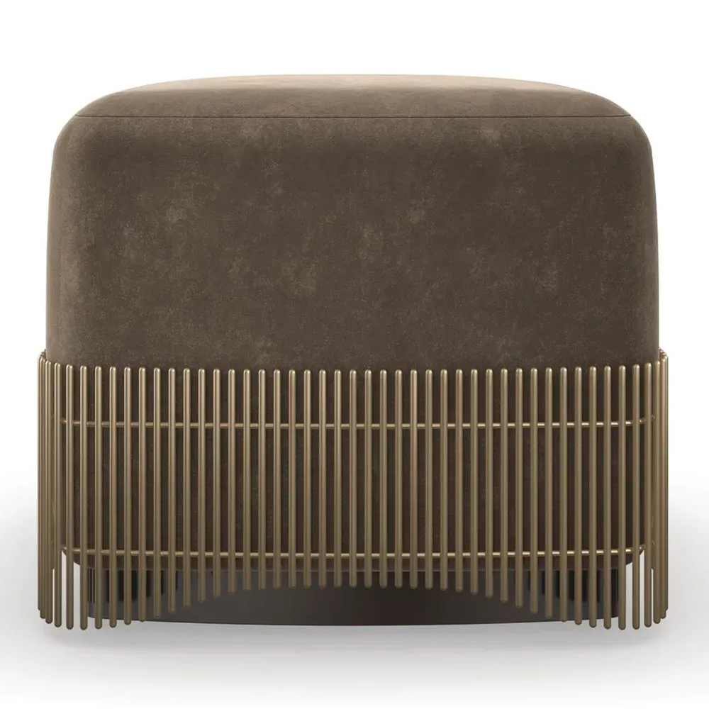 Noemi Square Ottoman - Green, Mohair image