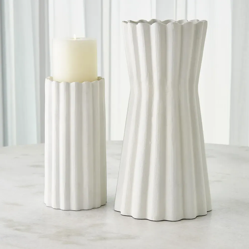 Nolan Aluminum Vase - White