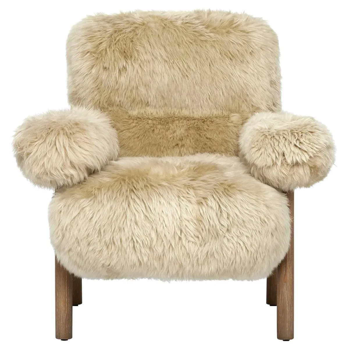 Nolan Arm Chair - Taupe, Lambskin