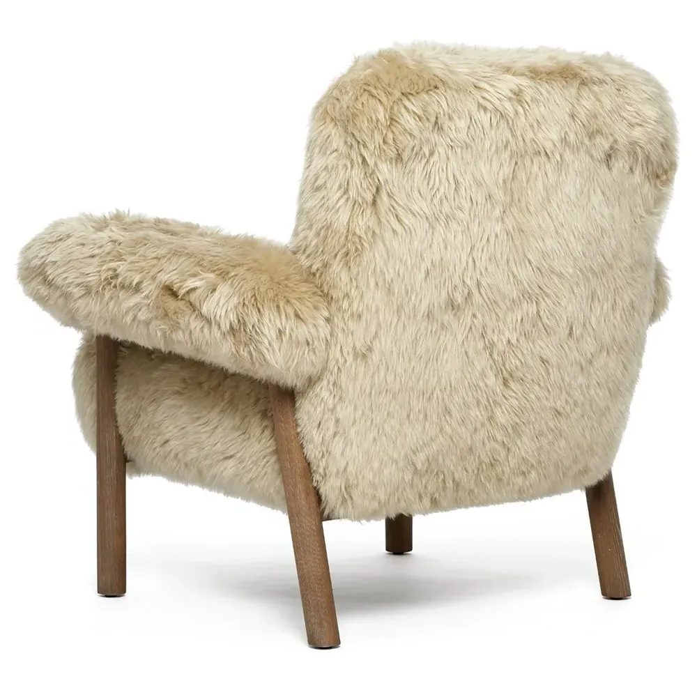 Nolan Arm Chair - Taupe, Lambskin