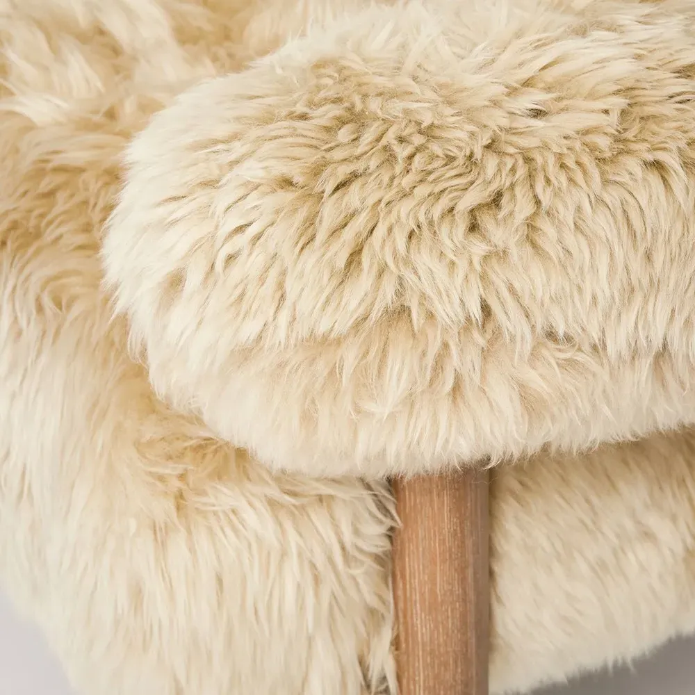 Nolan Arm Chair - Taupe, Lambskin