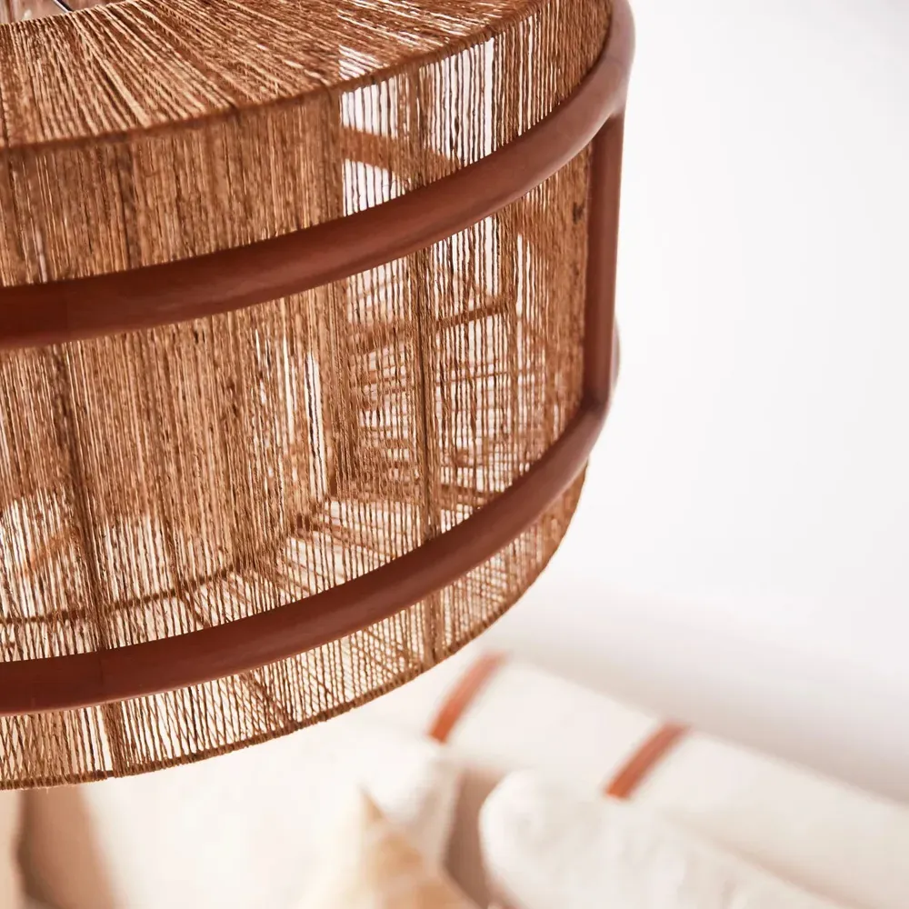 Nolan Beachwood Frame Chandelier - Natural, Jute