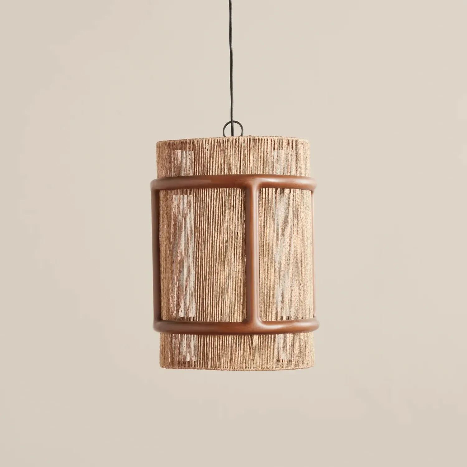 Nolan Beachwood Frame Pendant - Natural, Jute