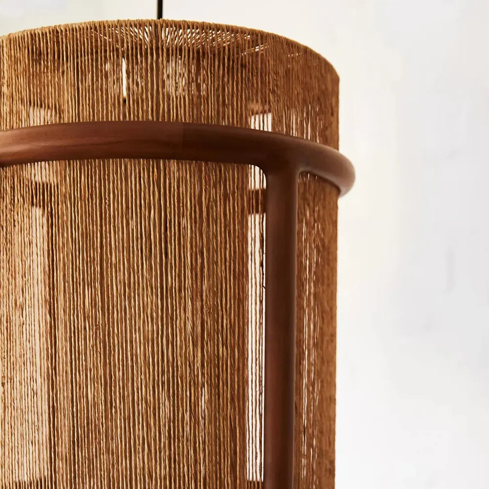 Nolan Beachwood Frame Pendant - Natural, Jute