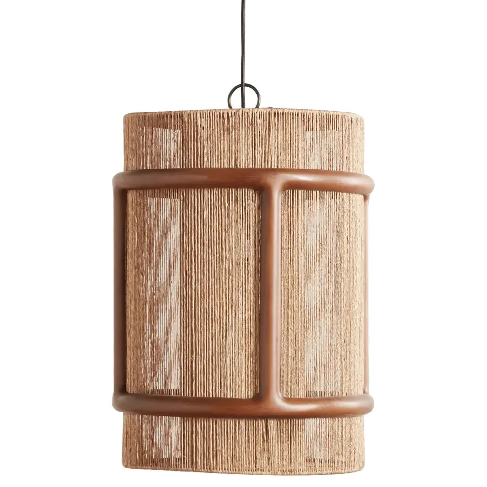 Nolan Beachwood Frame Pendant - Natural, Jute