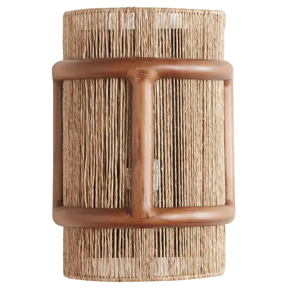 Nolan Beachwood Frame Wall Sconce - Natural, Jute image