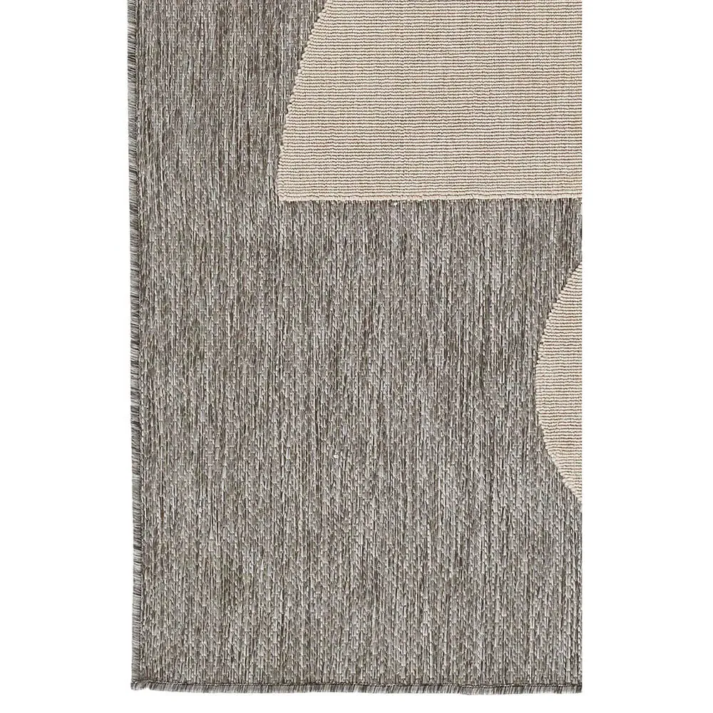 Nolan Geometric Patterned Runner Rug - Grey, Polypropylene