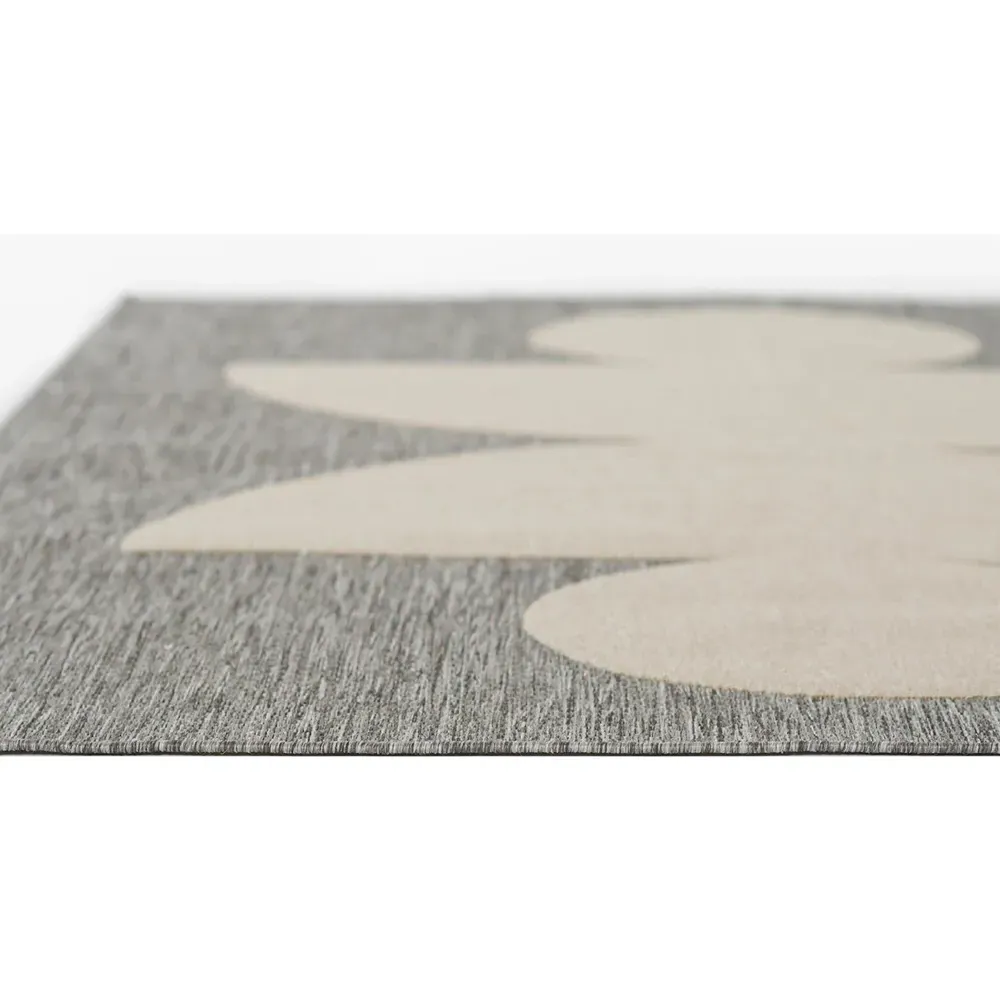 Nolan Geometric Patterned Runner Rug - Grey, Polypropylene