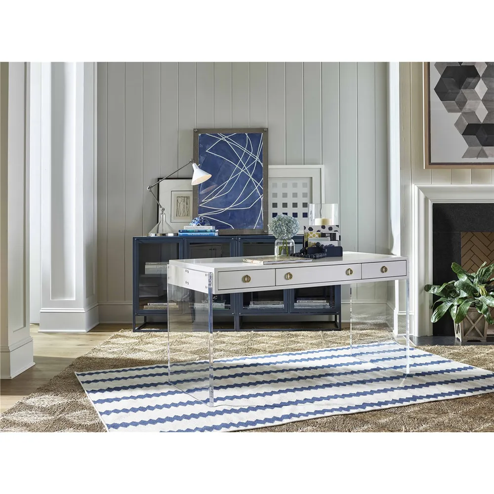 Noor Sideboard with Glass Doors - Blue, Metal