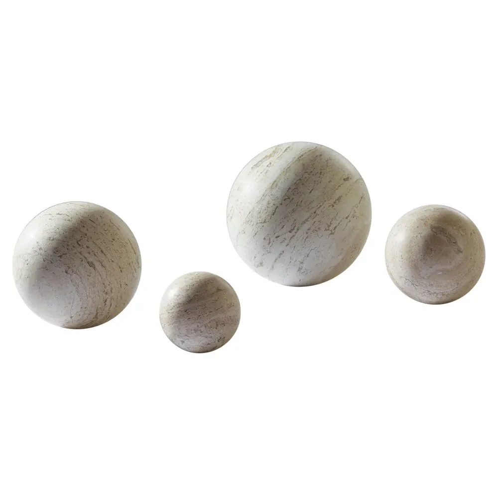 Noor Travertine 4" Decorative Sphere - Beige