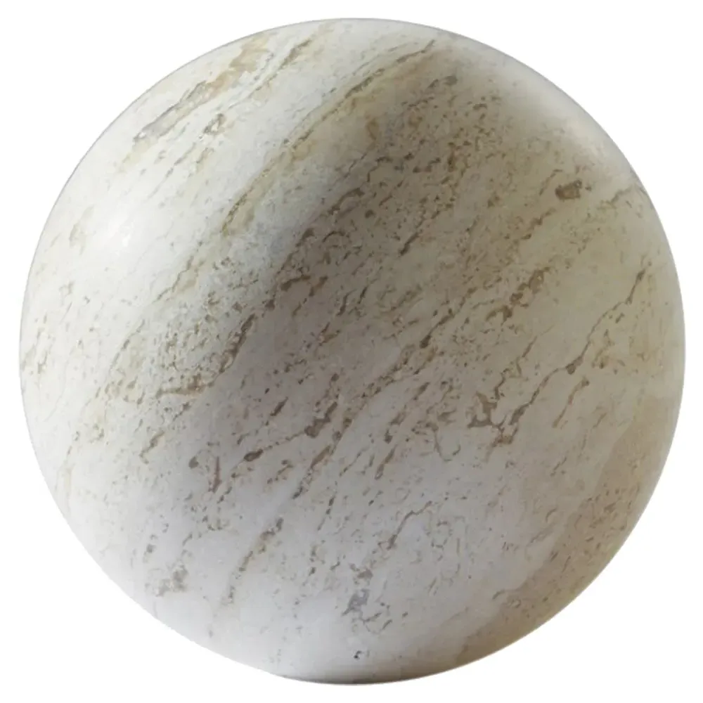 Noor Travertine 6" Decorative Sphere - Beige