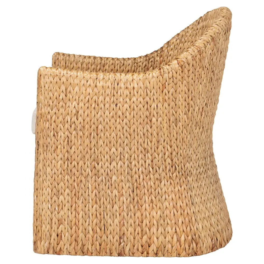 Nora Dining Arm Chair - Beige, Water Hyacinth