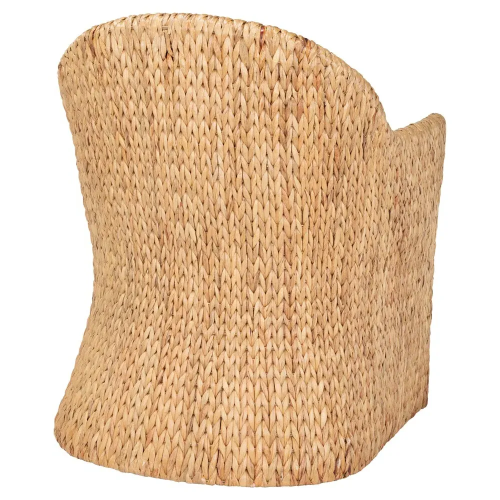 Nora Dining Arm Chair - Beige, Water Hyacinth