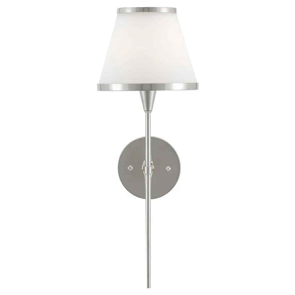 Nora Wallchiere Sconce - Polished Nickel, Glass