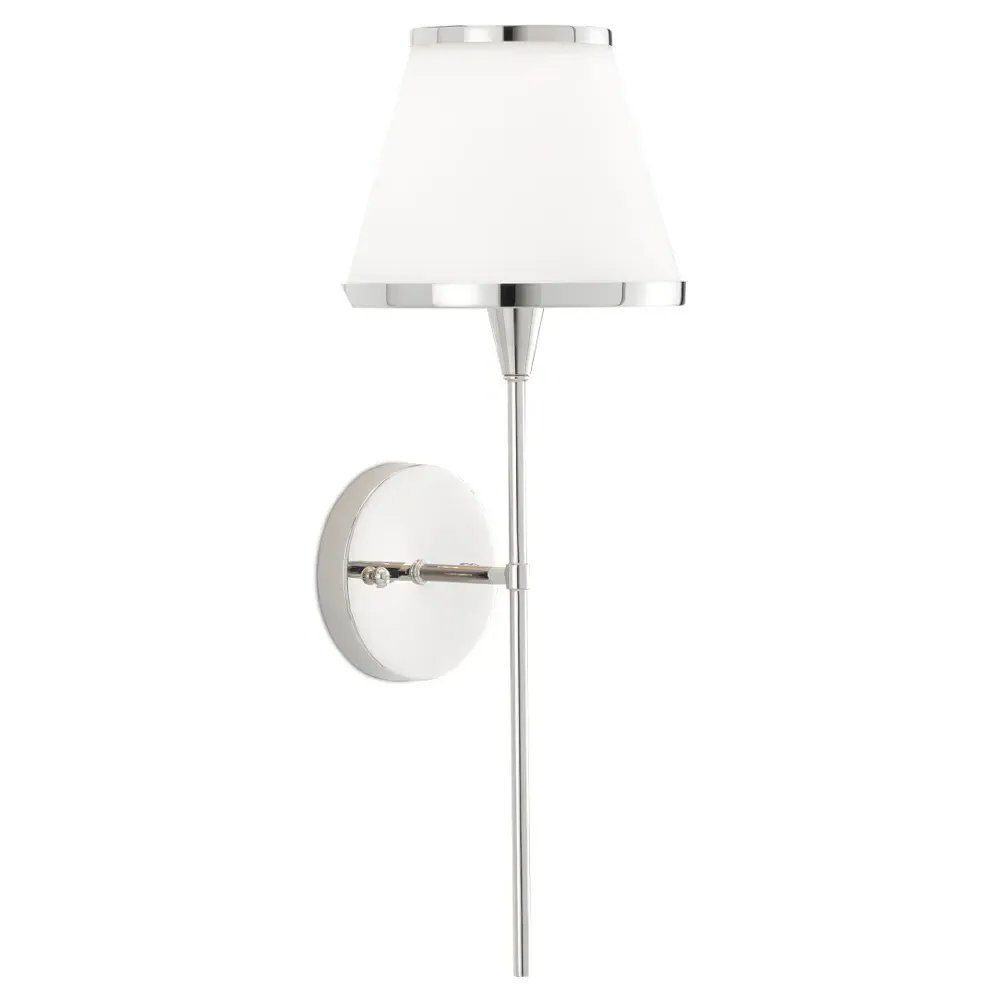 Nora Wallchiere Sconce - Polished Nickel, Glass